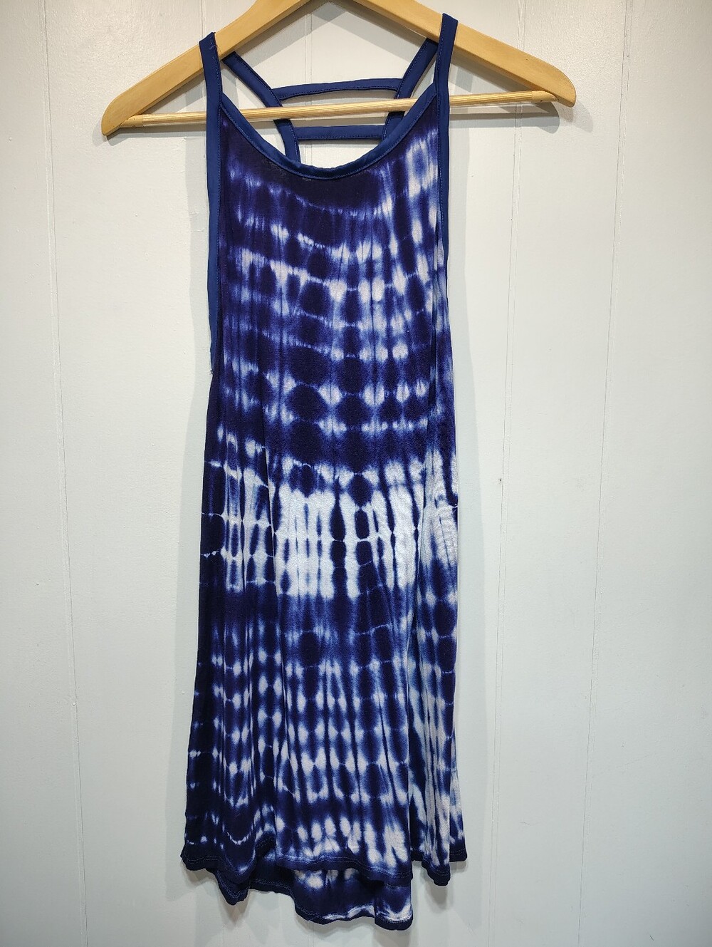 Sperry Tie Dye Swim Coverup Navy White size Small Ladderback Racerback Flowy‎